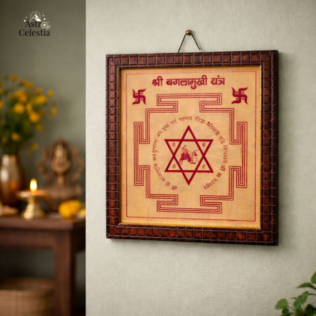 Shri Sampoorna Baglamukhi Bhojpatra Frame - Divine Protection
