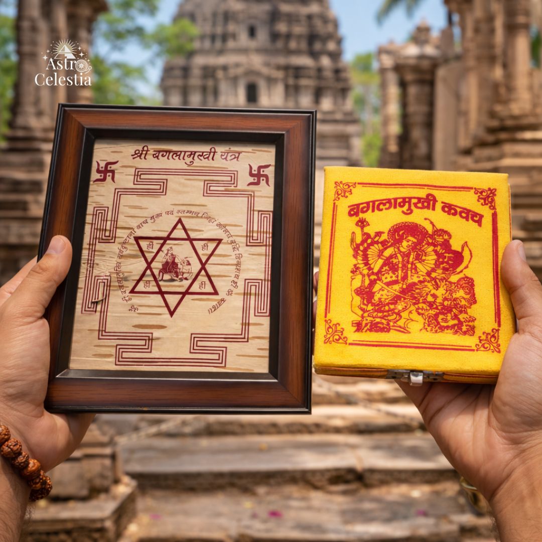 Shri Sampoorna Baglamukhi Bhojpatra Frame with Siddha Baglamukhi Kavach