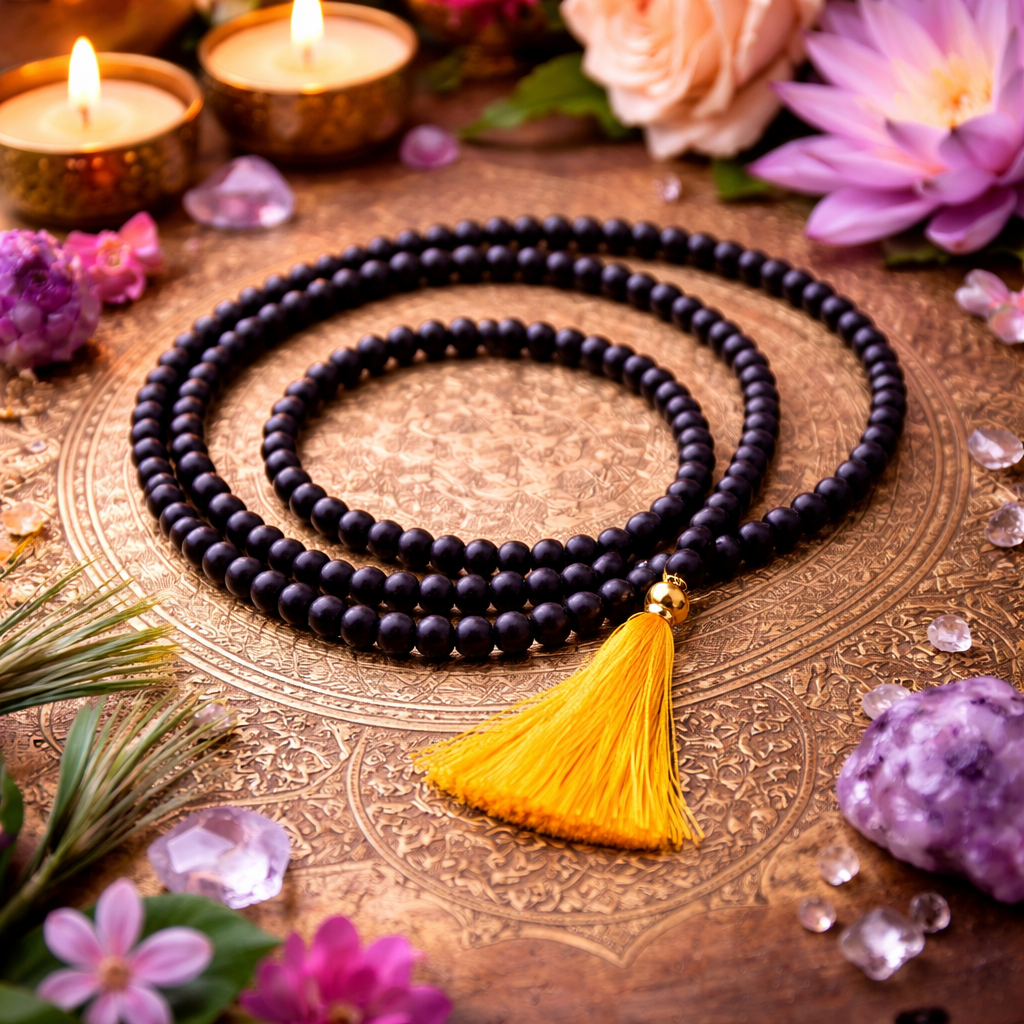 Original Karungali Malai 108-Beads Ebony Wood with Govt. Certified