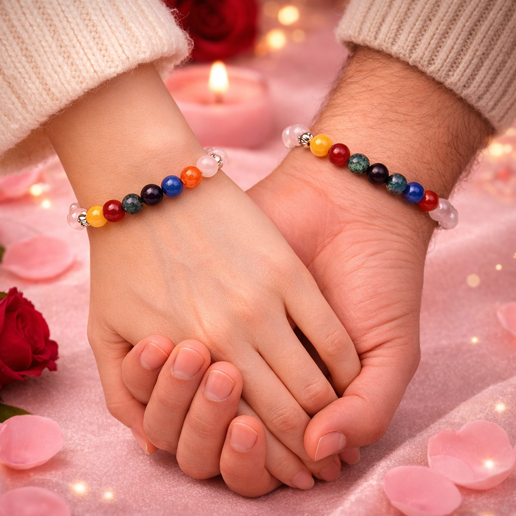Love Attraction & Rose Quartz 7 Chakra Bracelet