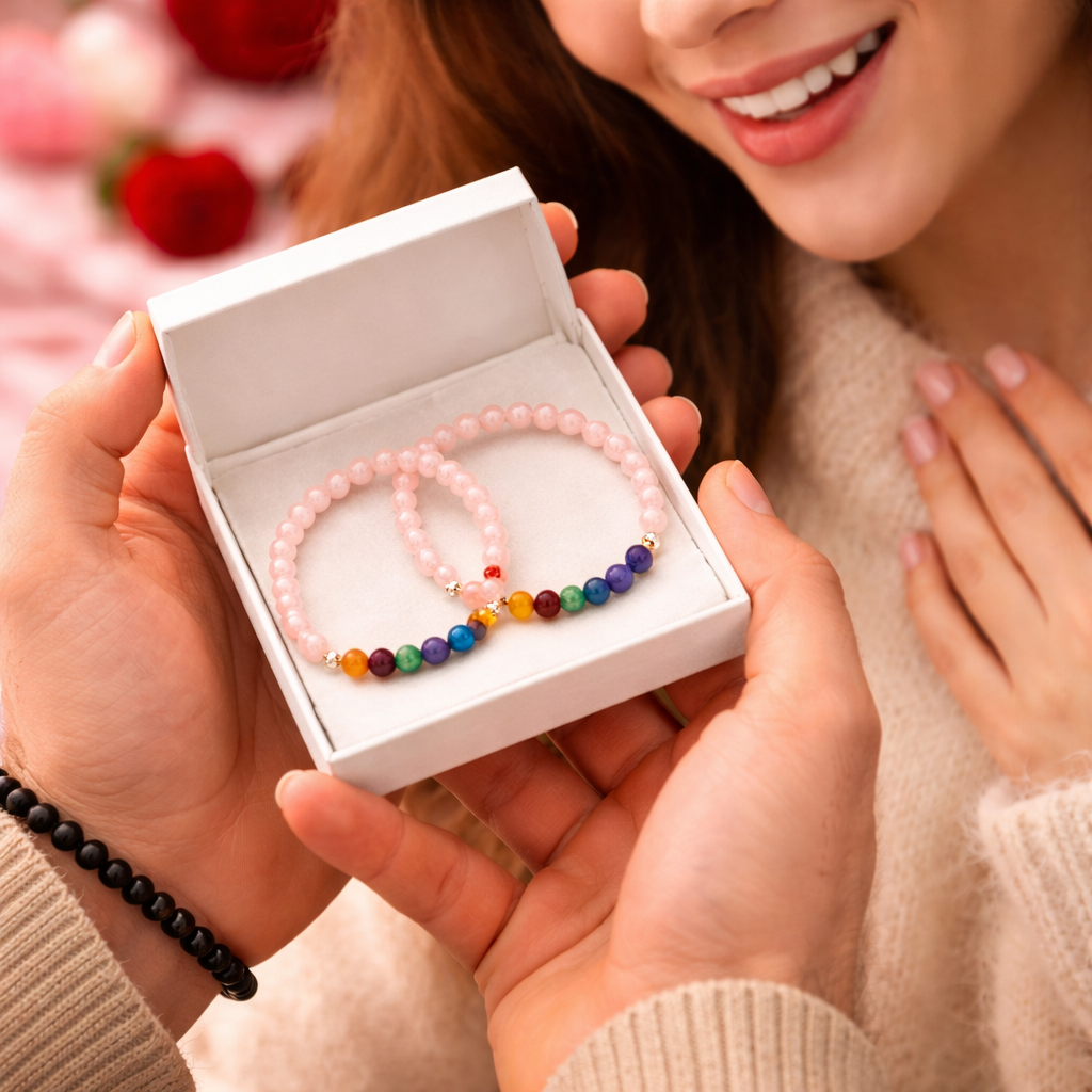 Love Attraction & Rose Quartz 7 Chakra Bracelet