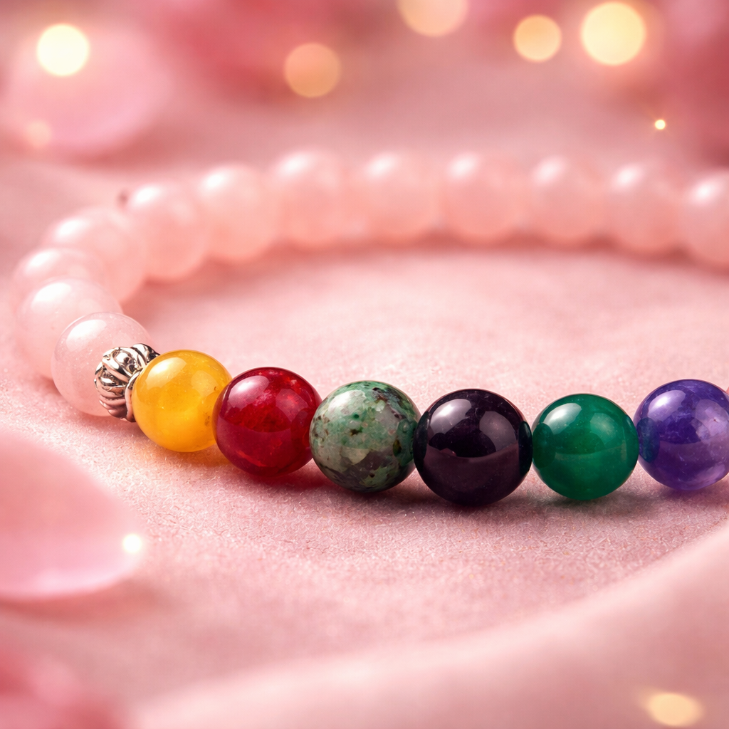 Love Attraction & Rose Quartz 7 Chakra Bracelet