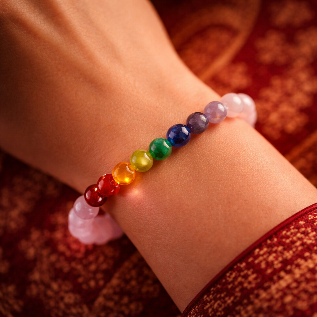 Love Attraction & Rose Quartz 7 Chakra Bracelet