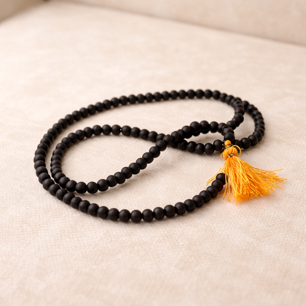 Original Karungali Malai 108-Beads Ebony Wood with Govt. Certified