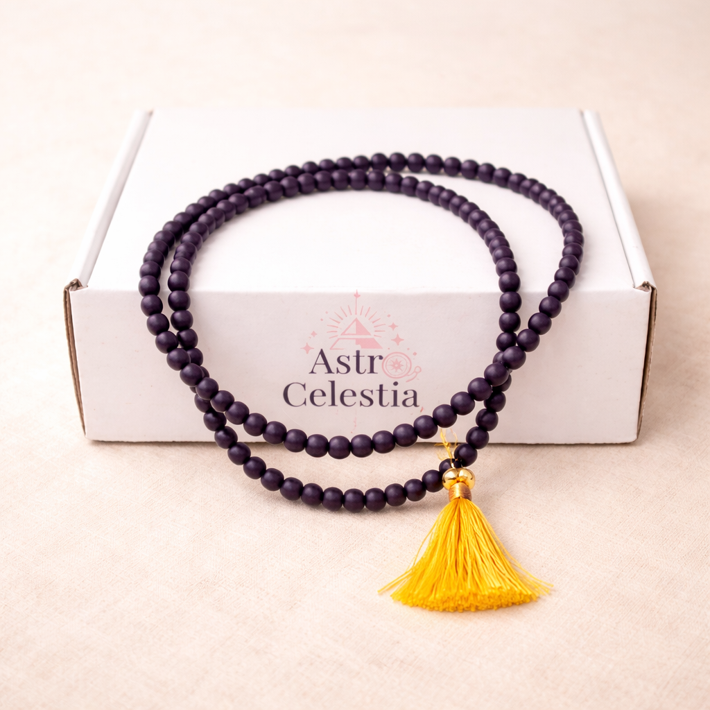 Original Karungali Malai 108-Beads Ebony Wood with Govt. Certified