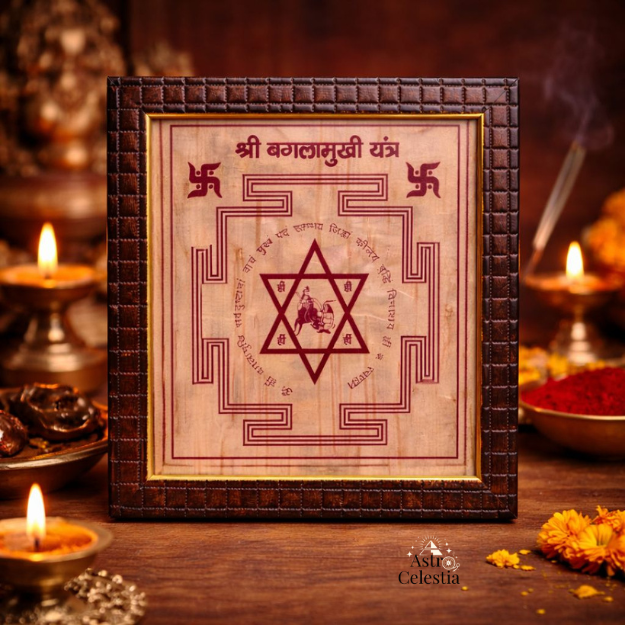 Shri Sampoorna Baglamukhi Bhojpatra Frame - Divine Protection