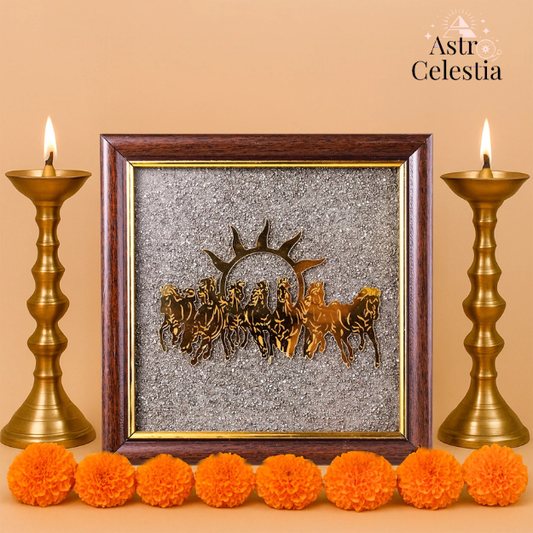 7 Horses on Raw Pyrite Frame