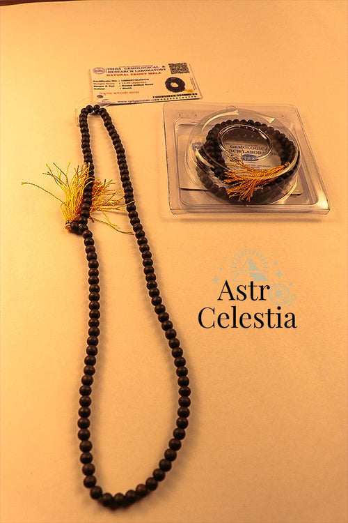 Original Karungali Malai 108-Beads Ebony Wood with Govt. Certified