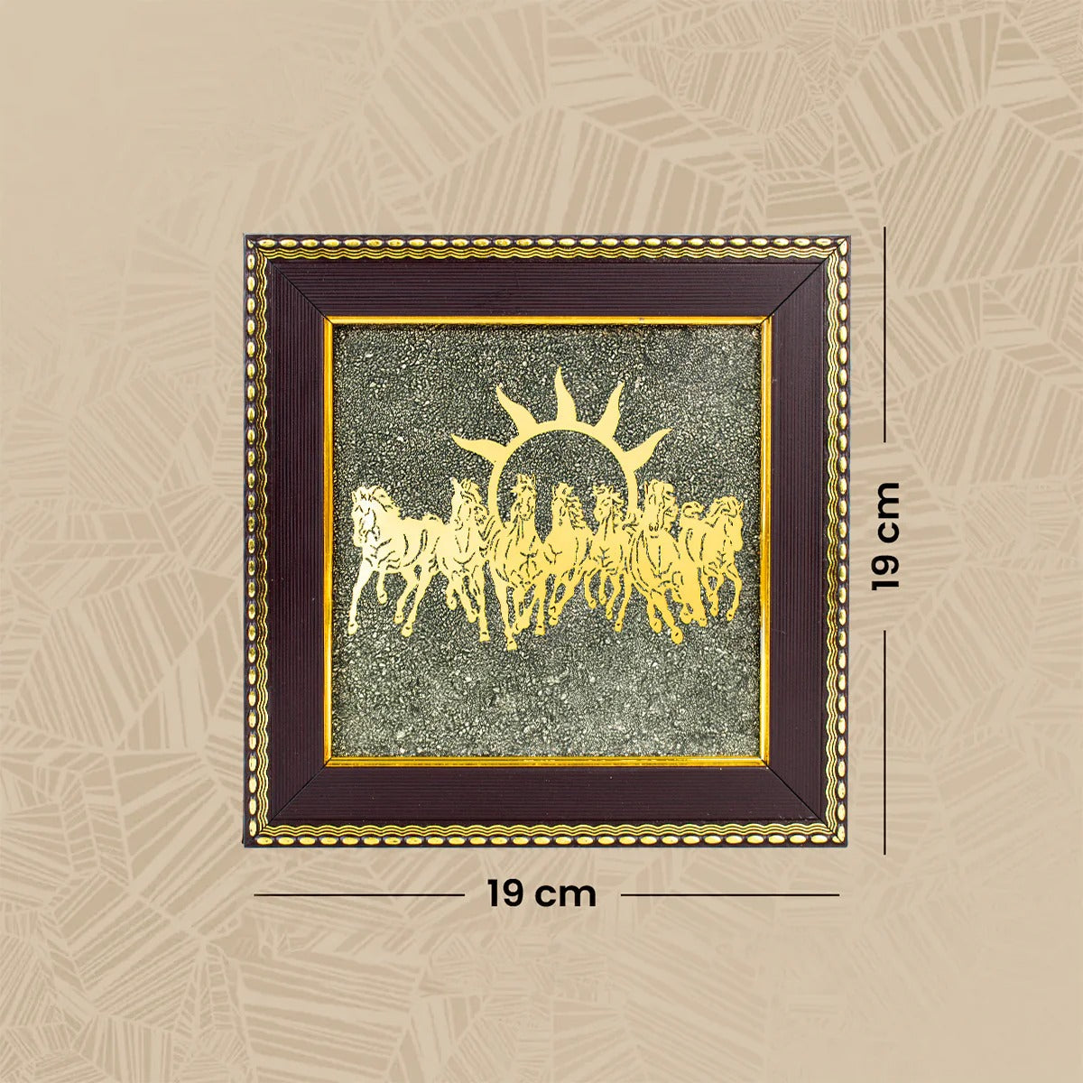 7 Horses on Raw Pyrite Frame