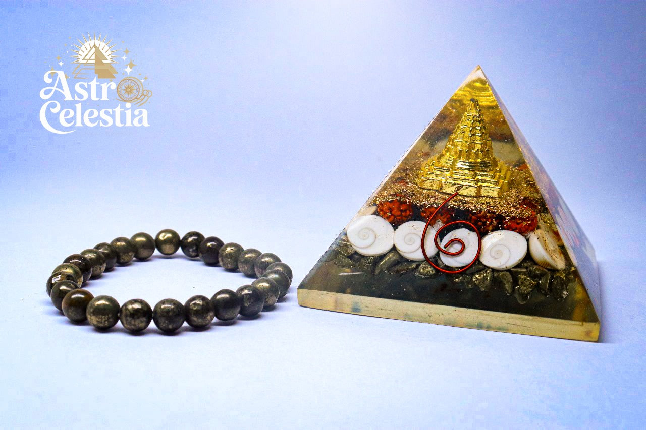 Money Attraction Pyrite Pyramid & Pyrite Bracelet Combo